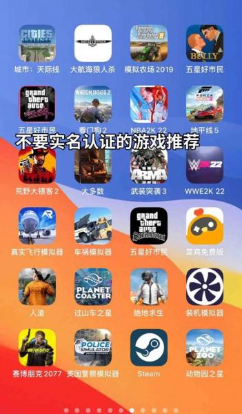 不要实名认证就能玩的游戏有哪些